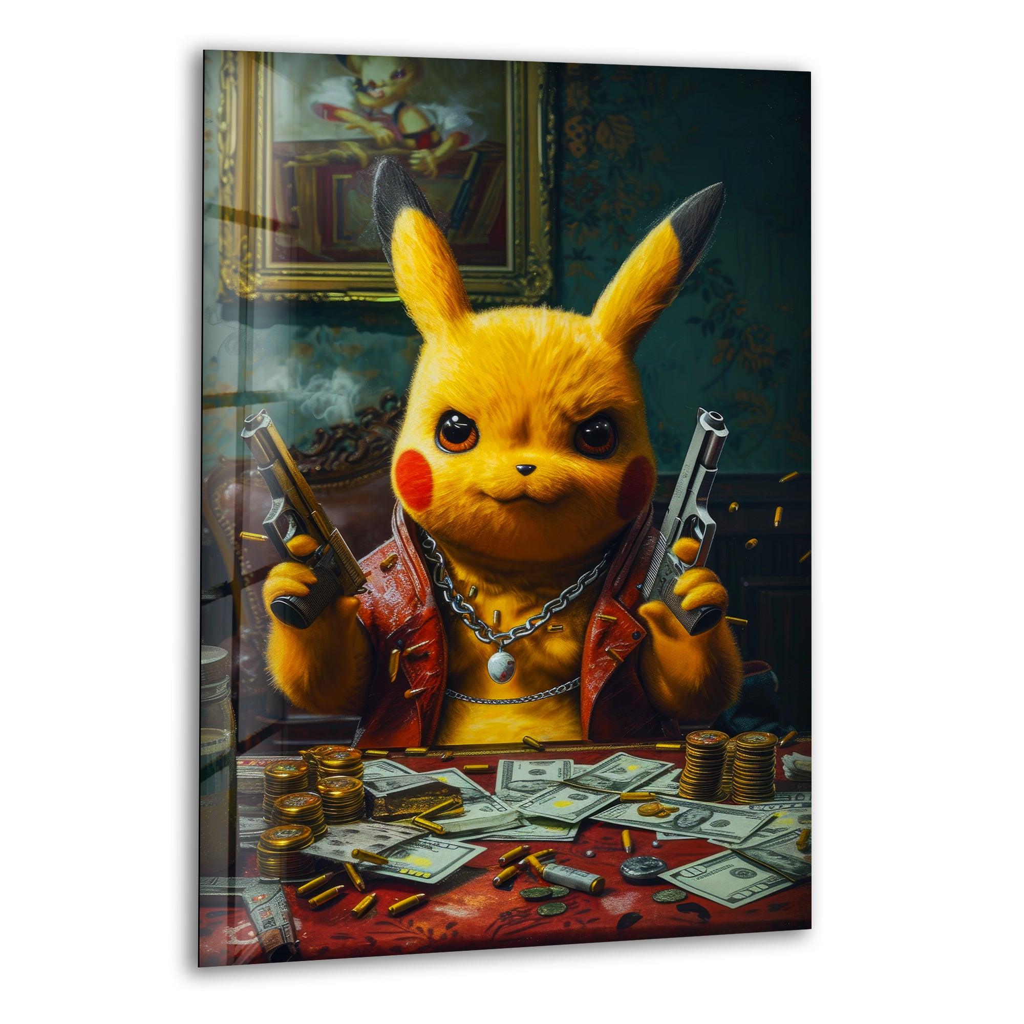 Mafia Pokemon Glass Wall Art, print on glass, glass printed photos