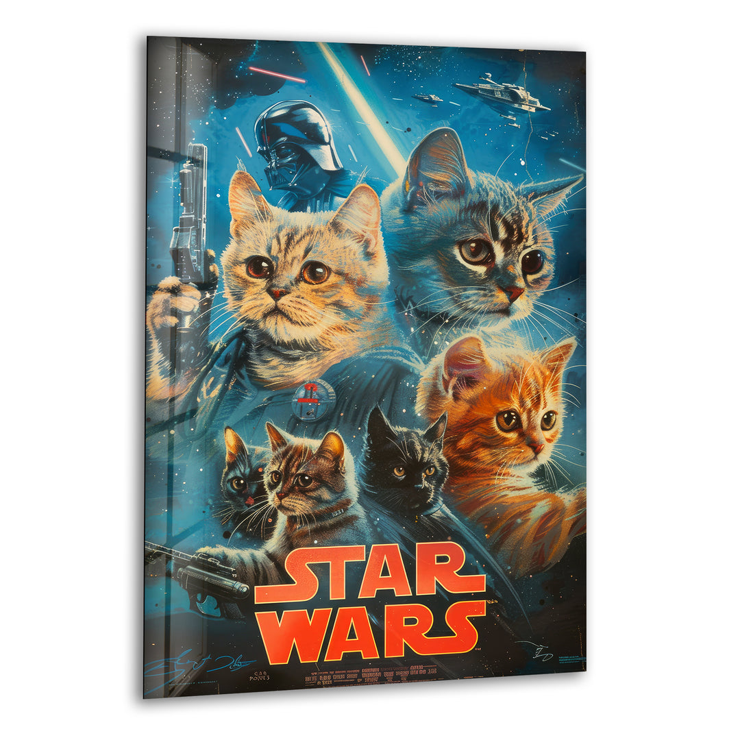 Star Wars Cats Glass Wall Art glass photo prints, glass picture prints
