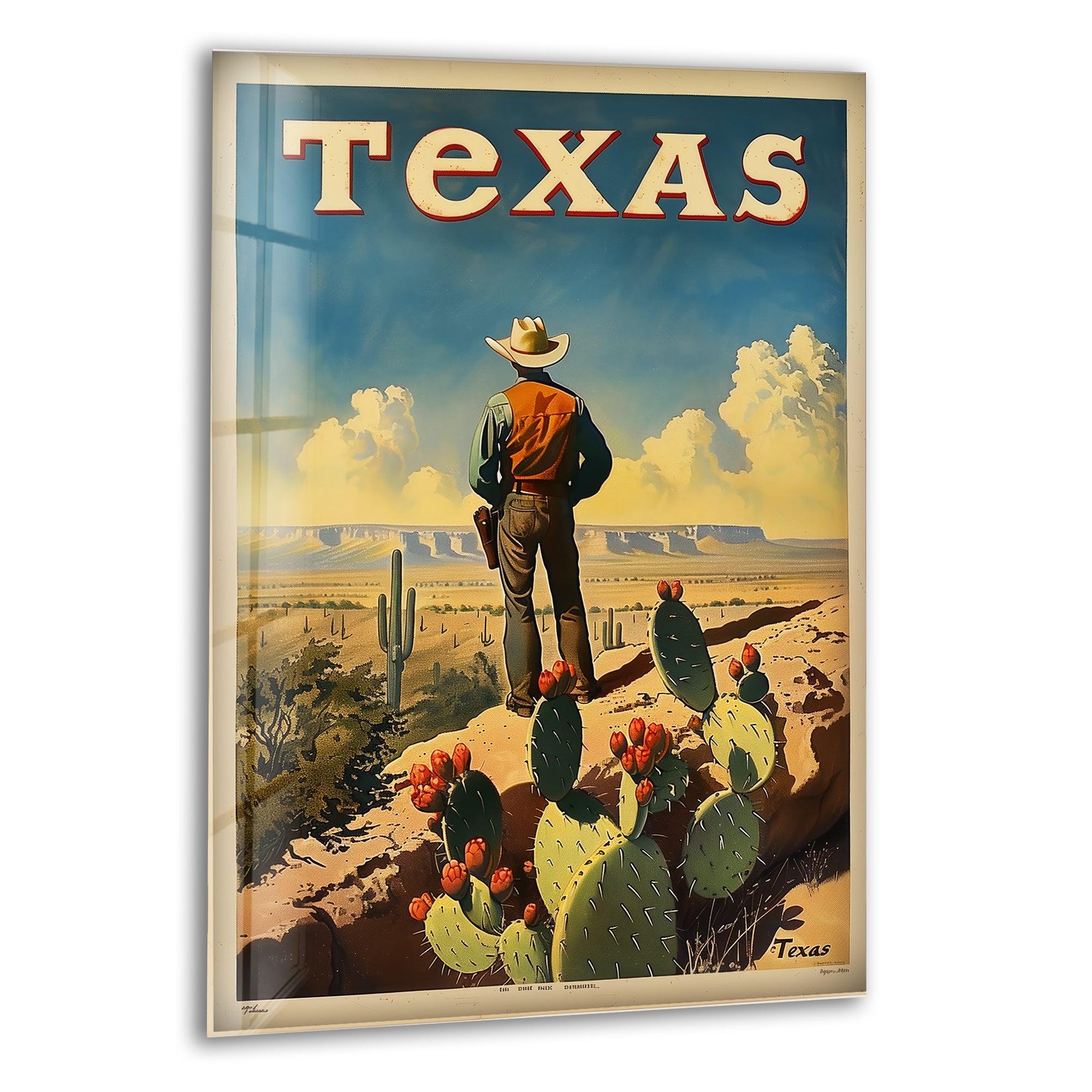 Cowboy in the Desert Texas Wall Art Designs