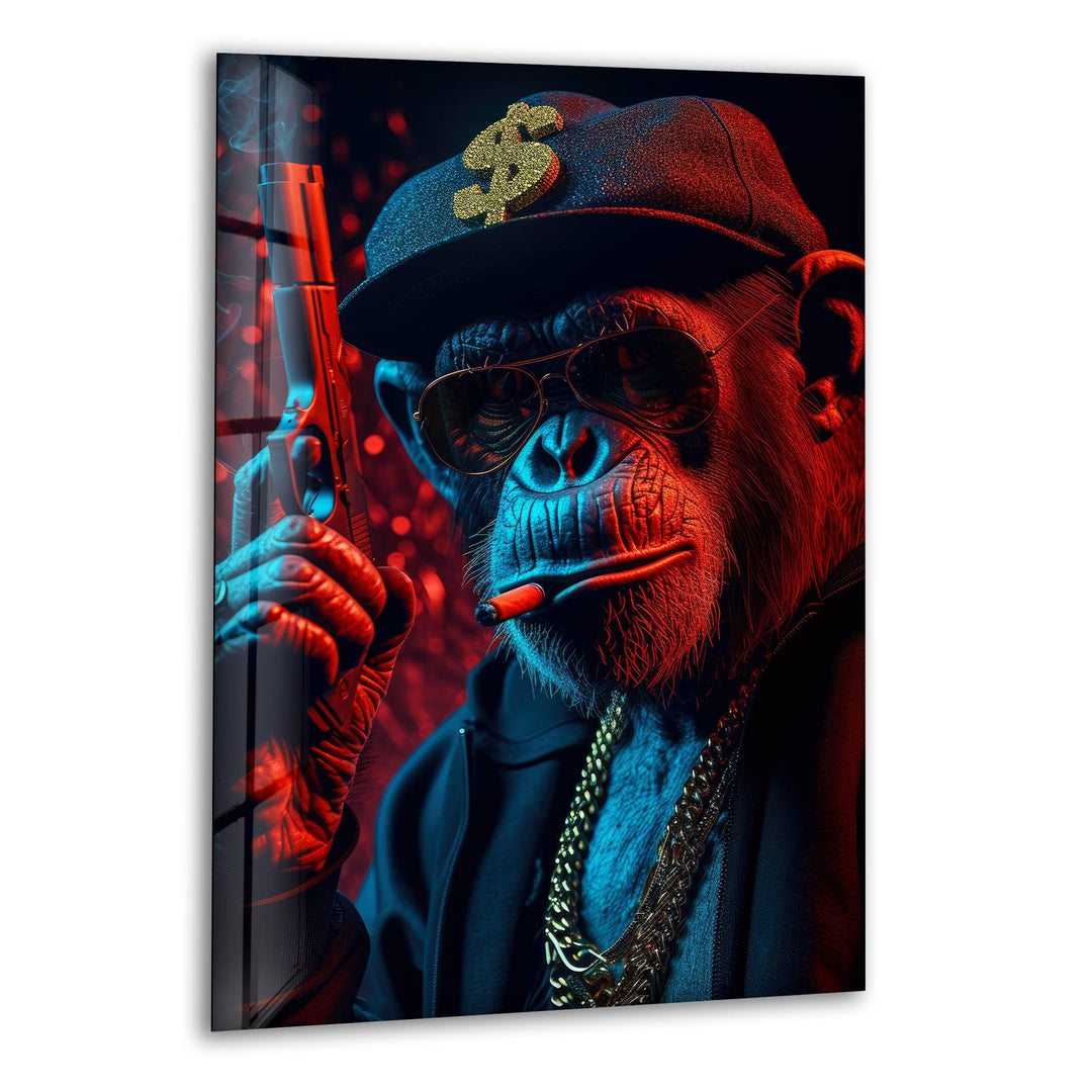 Mafia Gorilla Print Photographs on Glass Easily