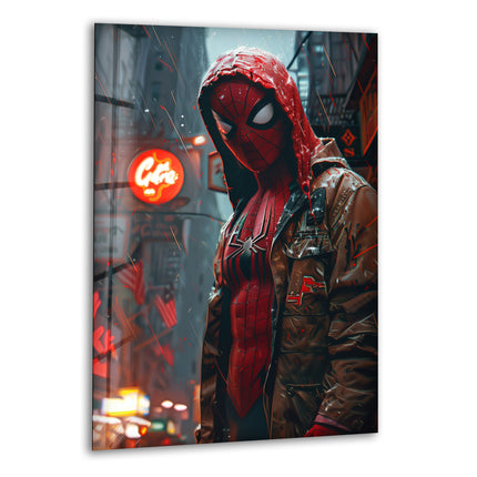 Cyberpunk Spider-man Glass Wall Art, print on glass, glass printed photos