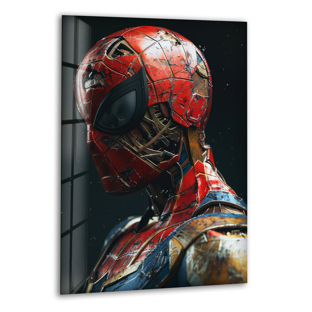 Spider Man is Made of Gundam Glass Wall Art print picture on glass, Tempered Glass Wall Art
