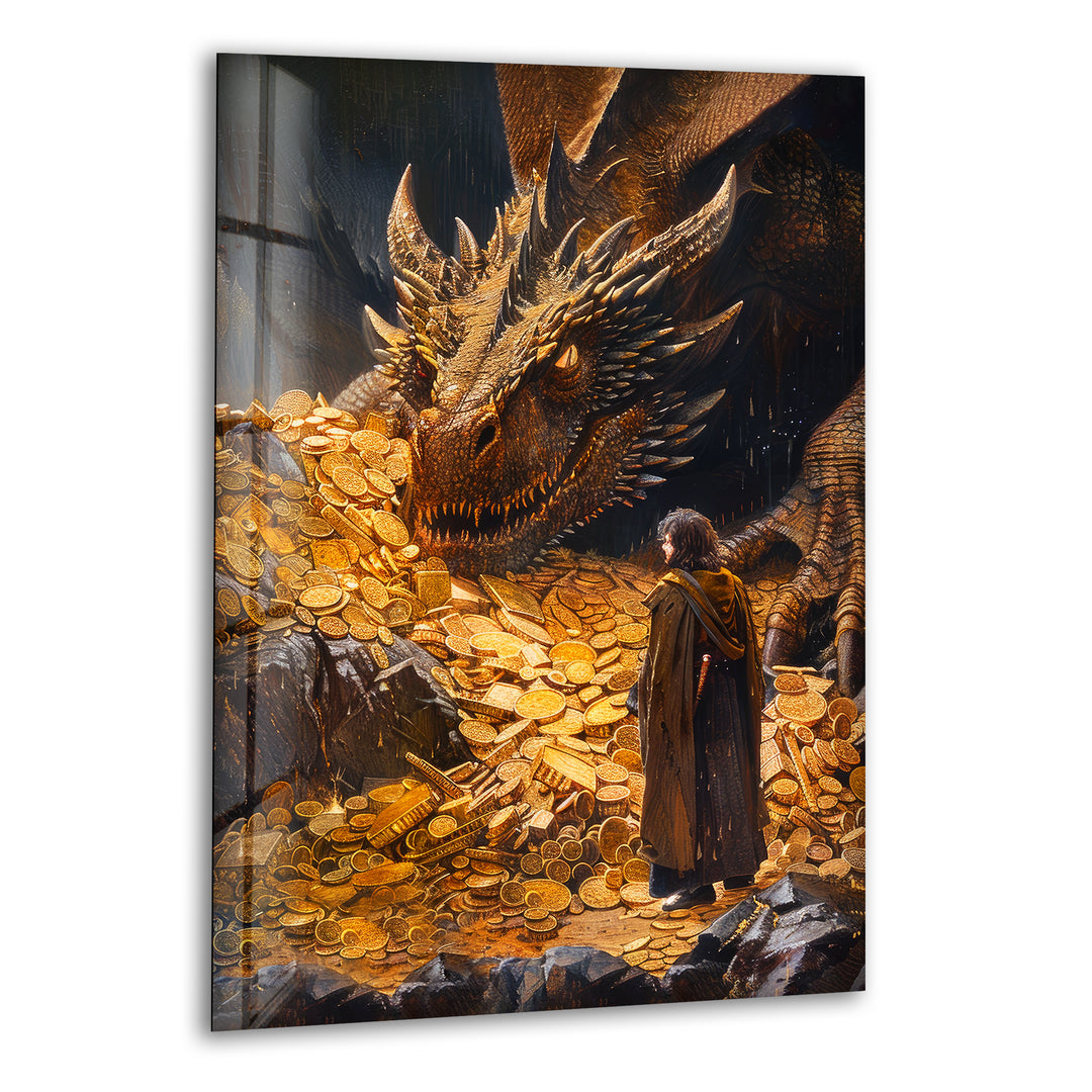 Hobbit Bilbo Baggins and Dragon Glass Wall Art glass image printing, glass prints from photos
