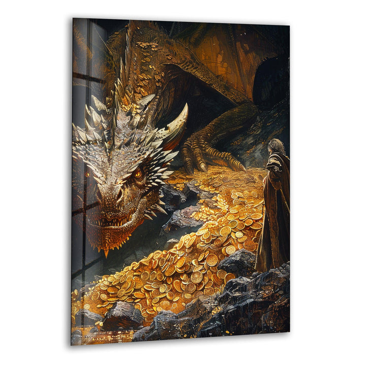 Hobbit and Dragon & Golds Glass Wall Art glass photo prints, glass picture prints
