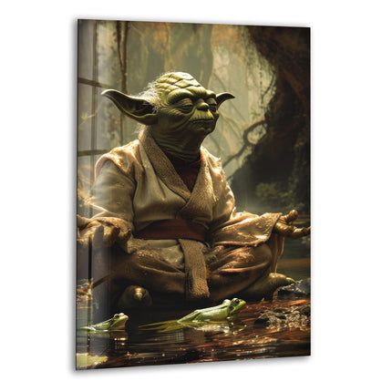 Star Wars Master Yoda Glass Wall Art, print on glass, glass printed photos