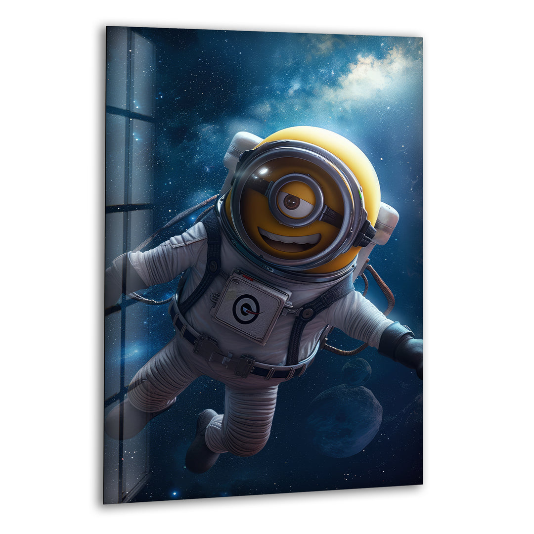 Minion Rush Astronaut Glass Photo Prints for Walls