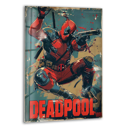 Deadpool Movie Poster Glass Wall Art, print on glass, glass printed photos