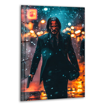 John Wick Keanu Reeves Glass Wall Art, print on glass, glass printed photos