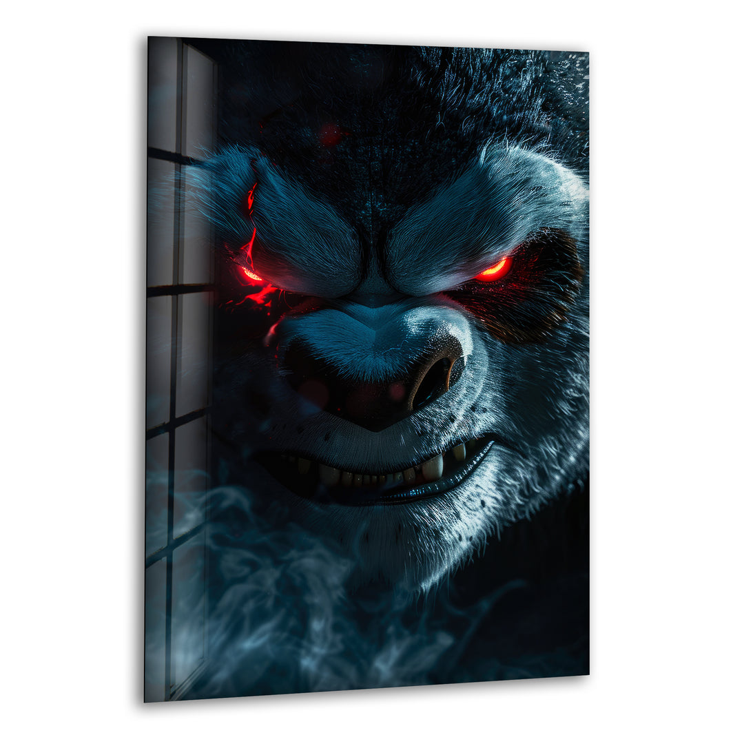 Portrait of an Angry KungFu Panda Glass Wall Art Glass Printing Wall Art, Print photos on glass
