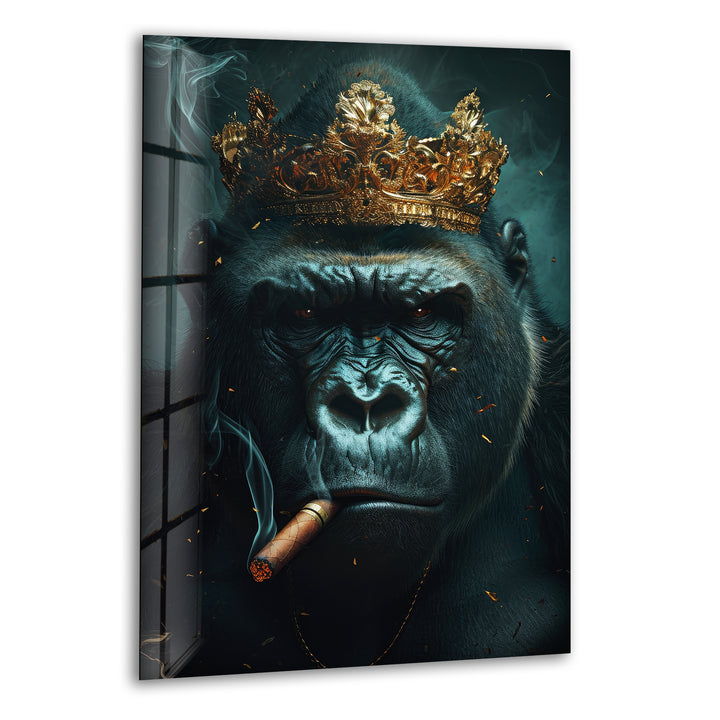 Mafia King Gorilla Glass Wall Art, print on glass, glass printed photos