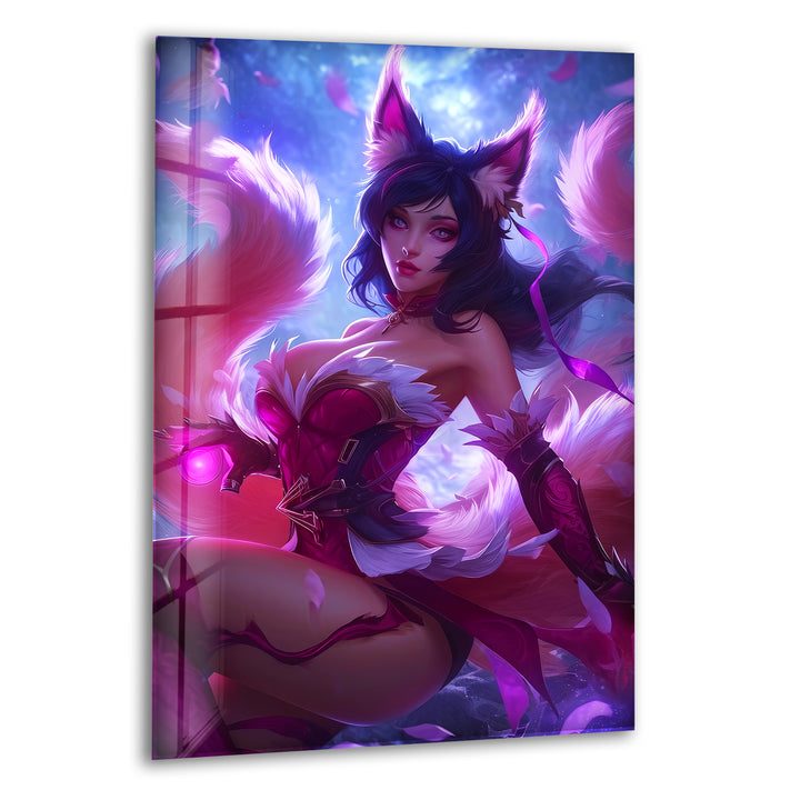 Ahri League of Legends Glass Wall Art, print picture on glass, Tempered Glass Wall Art