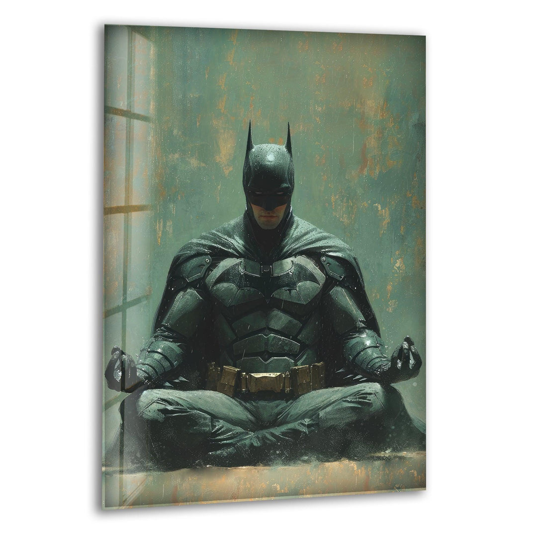 Yoga Master Batman Glass Wall Art, print picture on glass,Tempered Glass Wall Art