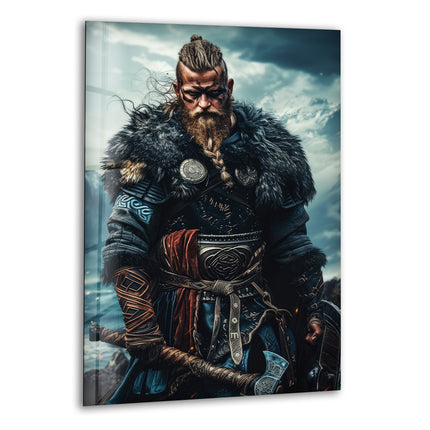 Vikings Ragnar Glass Wall Art, print on glass, glass printed photos