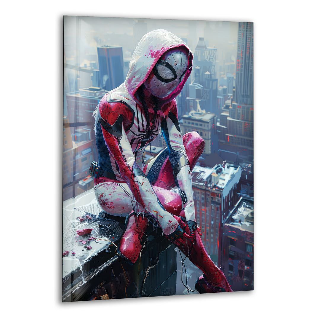 Female Spidersona Gwen Glass Wall Art 