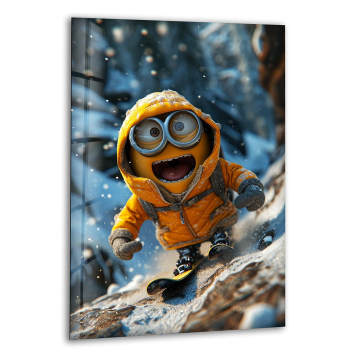 Minion Smiling Snowboard Glass Print Wall Art Pieces