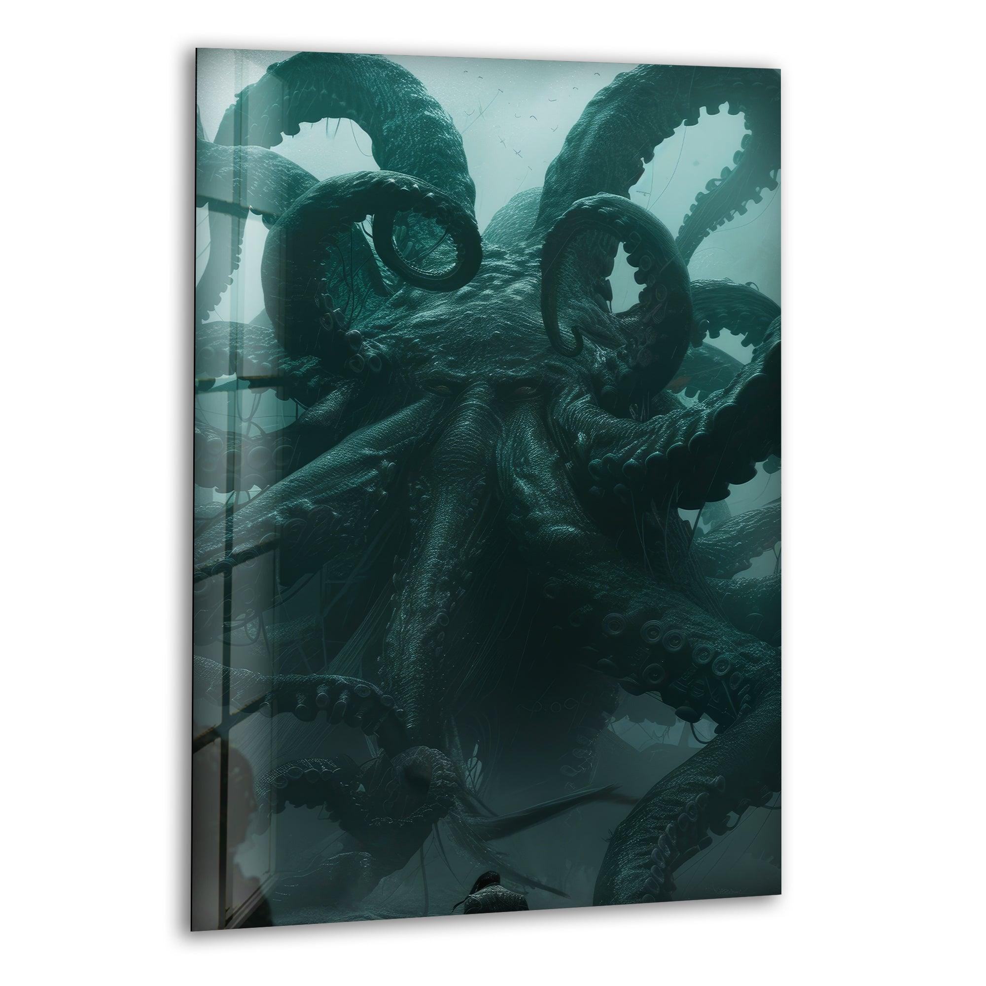 Big Kraken Glass Wall Art picture on glass wall art, photos printed on glass
