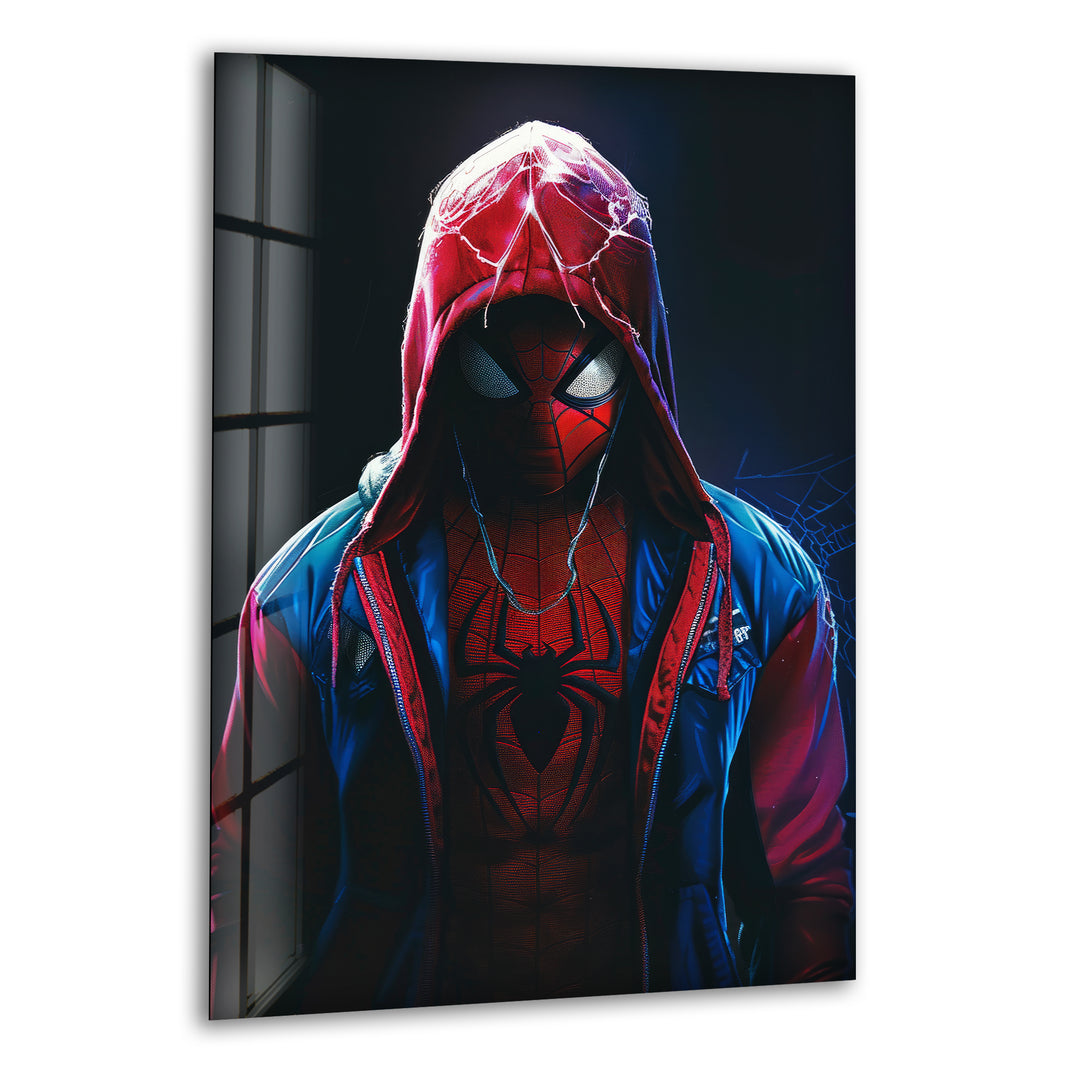 Spider-Man Miles Morales Glass Wall Art glass art painting, glass art for the Wall
