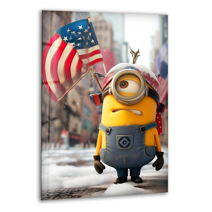 Minion and American Flag Glass Panels Designs 