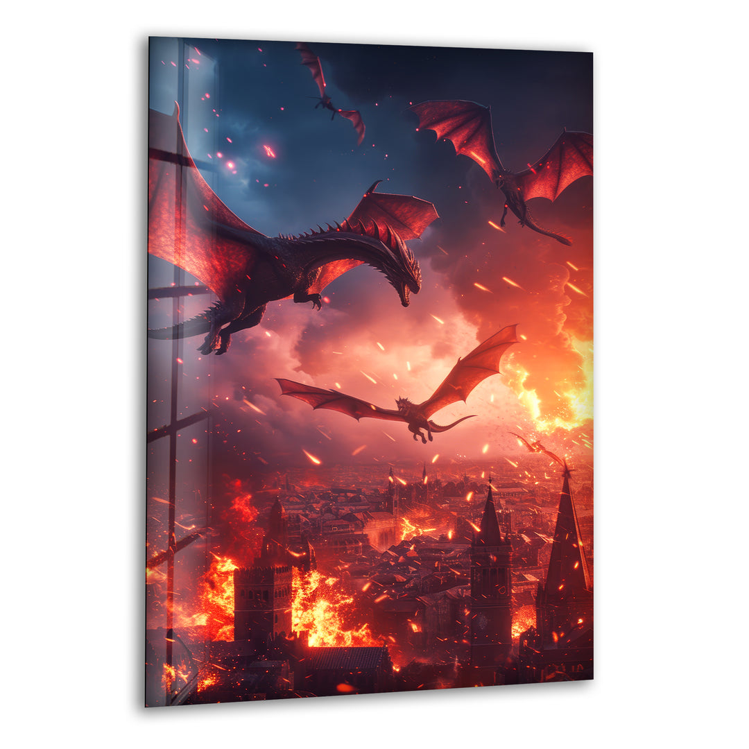 Game of Thrones Fights in The Sky Glass Photo Prints