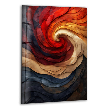 Artistic Embossed Spiral in colors of Glass Wall Art