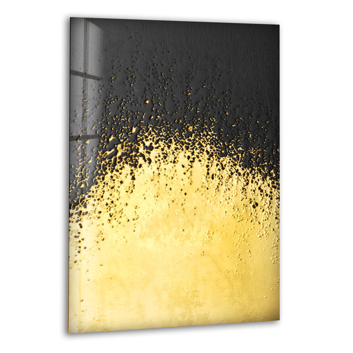 Golden Black Abstract Glass Wall Art, print on glass, glass printed photos