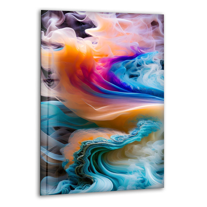 Rainbow Coloured Smoke Glass Wall Art, art glass wall art, glass wall art pictures