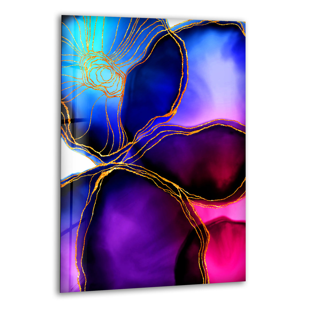 Alcohol ink Flower Glass Wall Art, print picture on glass,Tempered Glass Wall Art