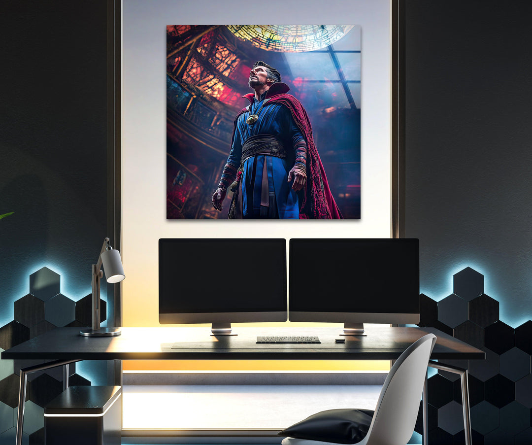 Doctor Strange Art Glass Wall Art photo print on glass, prints on glass wall art
