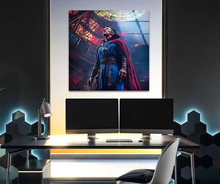 Doctor Strange Art Glass Wall Art photo print on glass, prints on glass wall art
