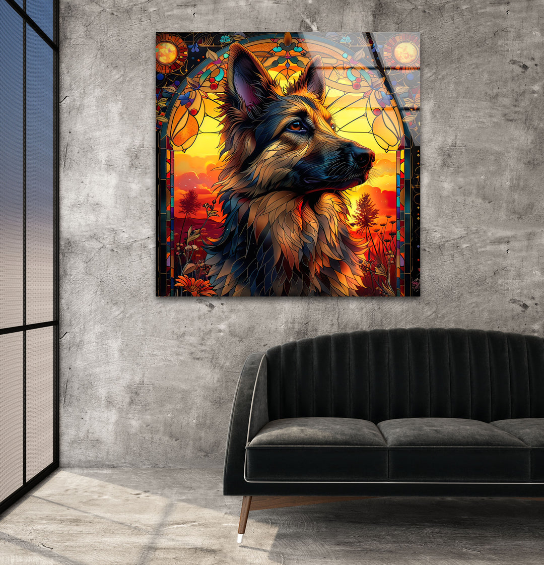 Dog Whole Body Field Glass Wall Art large glass photo prints, glass wall photos
