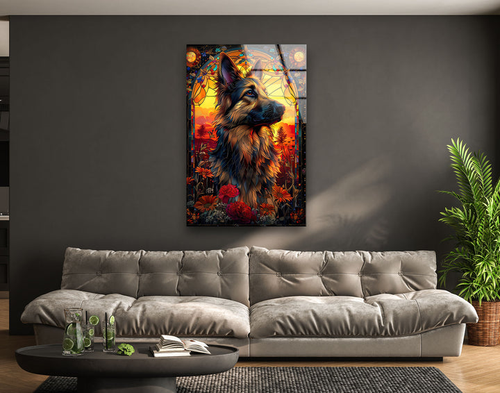 Dog Whole Body Field Glass Wall Art photo print on glass, prints on glass wall art
