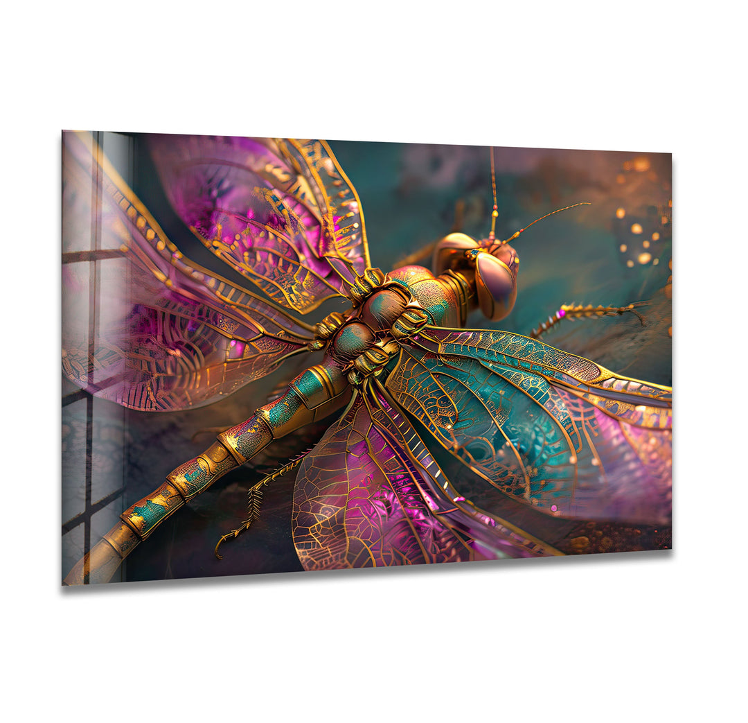 Vivid Pink Dragonfly Glass Wall Art art glass wall art, glass wall art pictures
