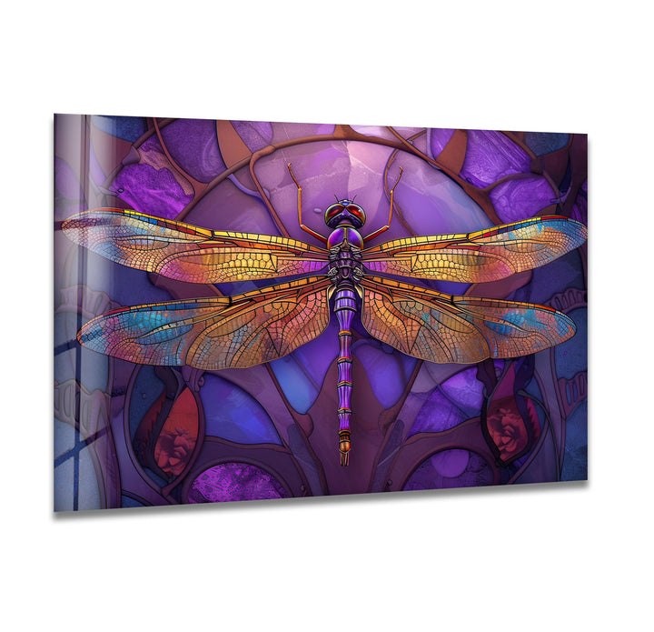 DragonFly Purple Glass Wall Art art glass wall art, glass wall art pictures
