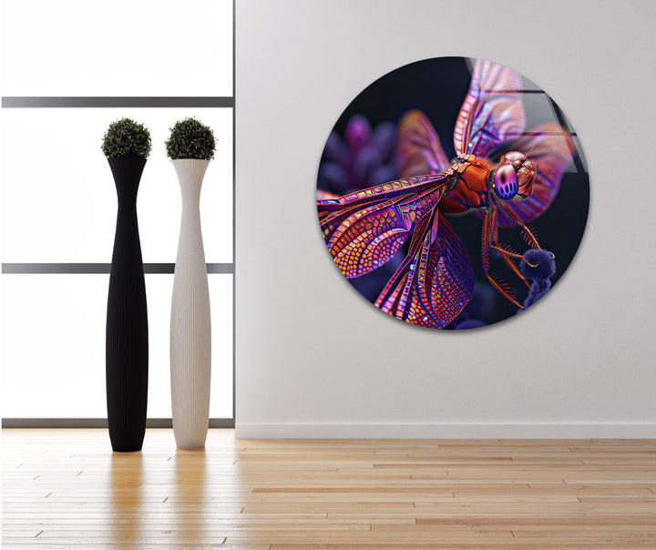 Pink Dragonfly Glass Wall Art glass image printing, glass prints from photos
