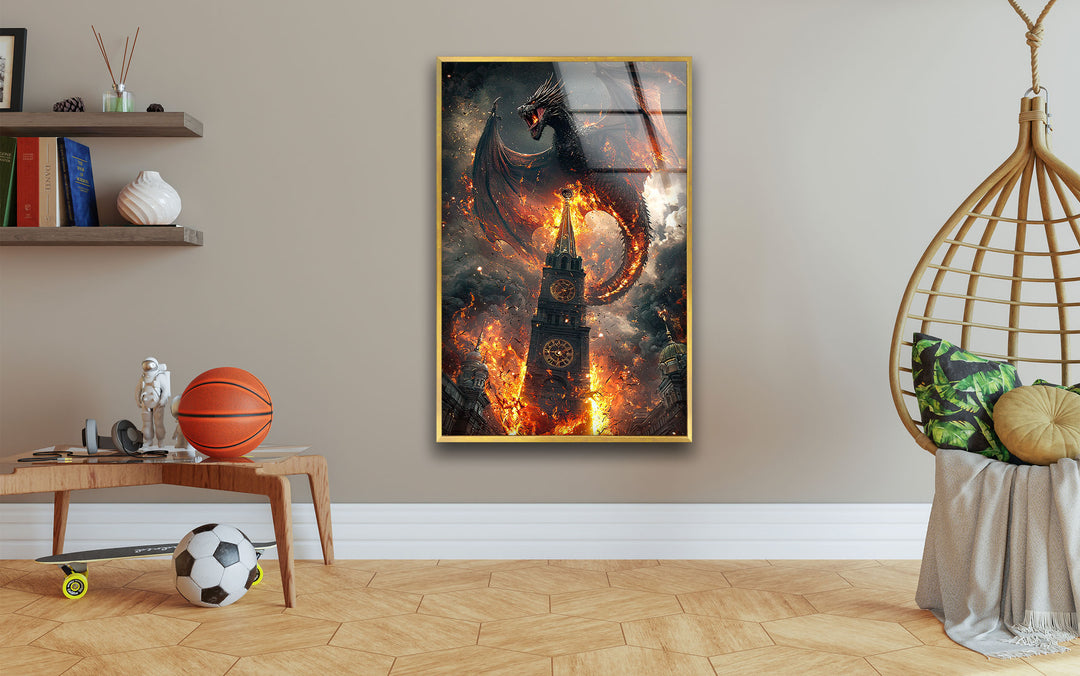 Dragon On Fire Glass Wall Art art glass wall art, glass wall art pictures
