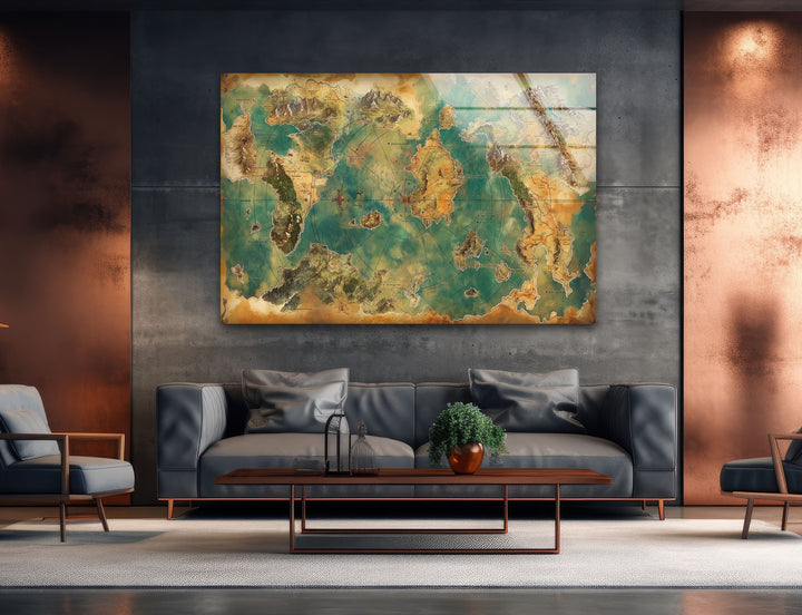 Dungeon and Dragons World Maps Tempered Glass Wall Art - MyPhotoStation