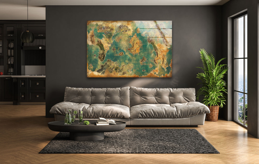 Dungeon and Dragons World Maps Tempered Glass Wall Art - MyPhotoStation