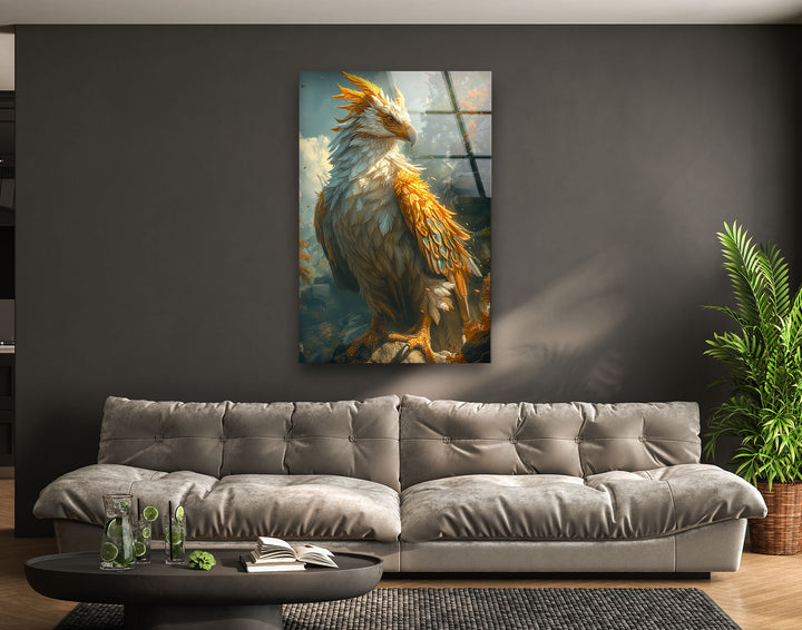 Golden Eagle Glass Wall Art Glass Printing Wall Art, Print photos on glass