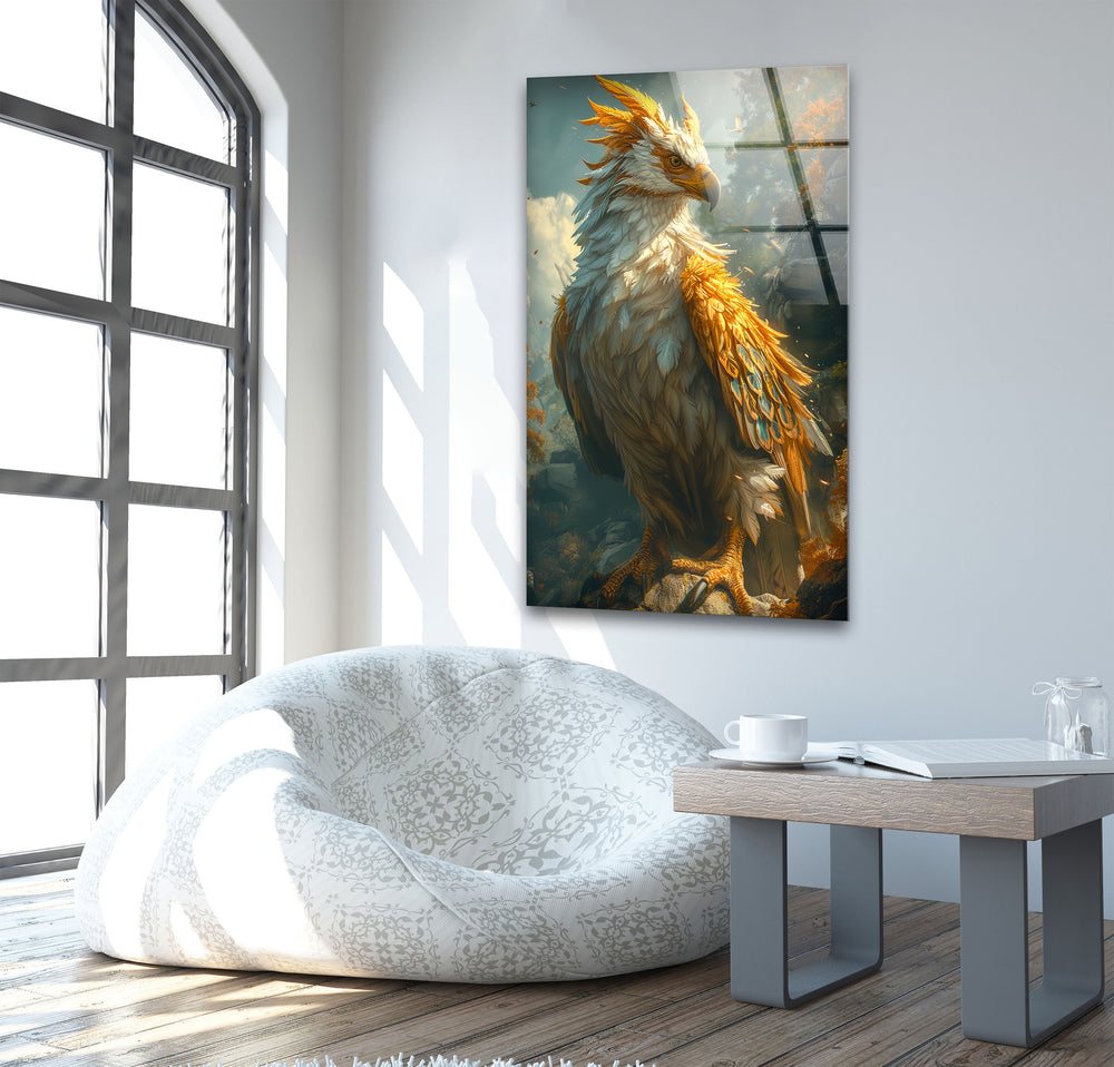 Golden Eagle Glass Wall Art large glass photo prints, glass wall photos