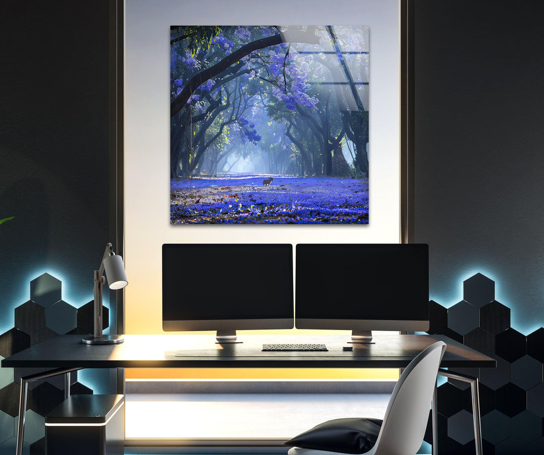 Early Morning Blue Glass Wall Art glass image printing, glass prints from photos
