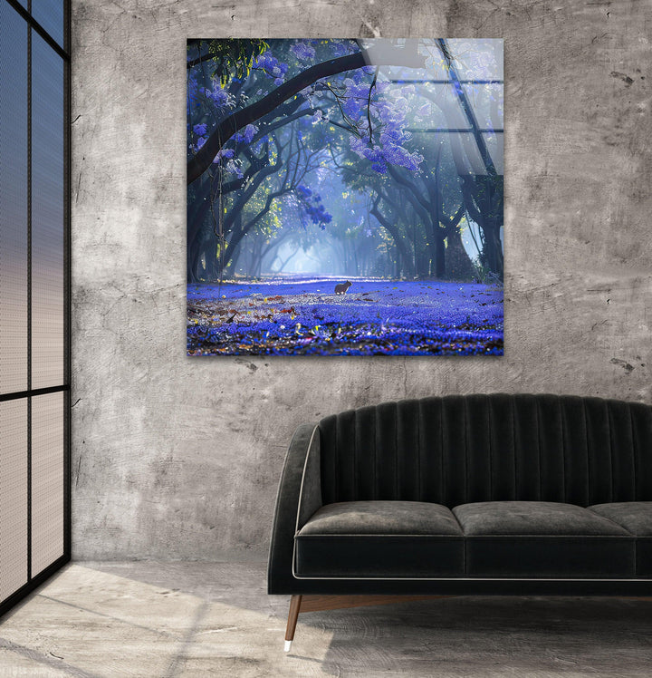 Early Morning Blue Glass Wall Art Glass Printing Wall Art, Print photos on glass
