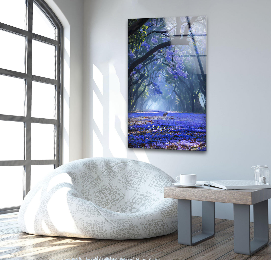 Early Morning Blue Glass Wall Art custom glass photo prints, large glass prints
