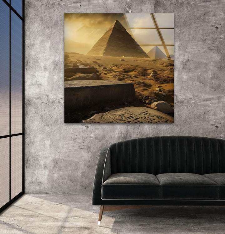 Egyptian Pyramids Glass Wall Art, glass image printing, glass prints from photos