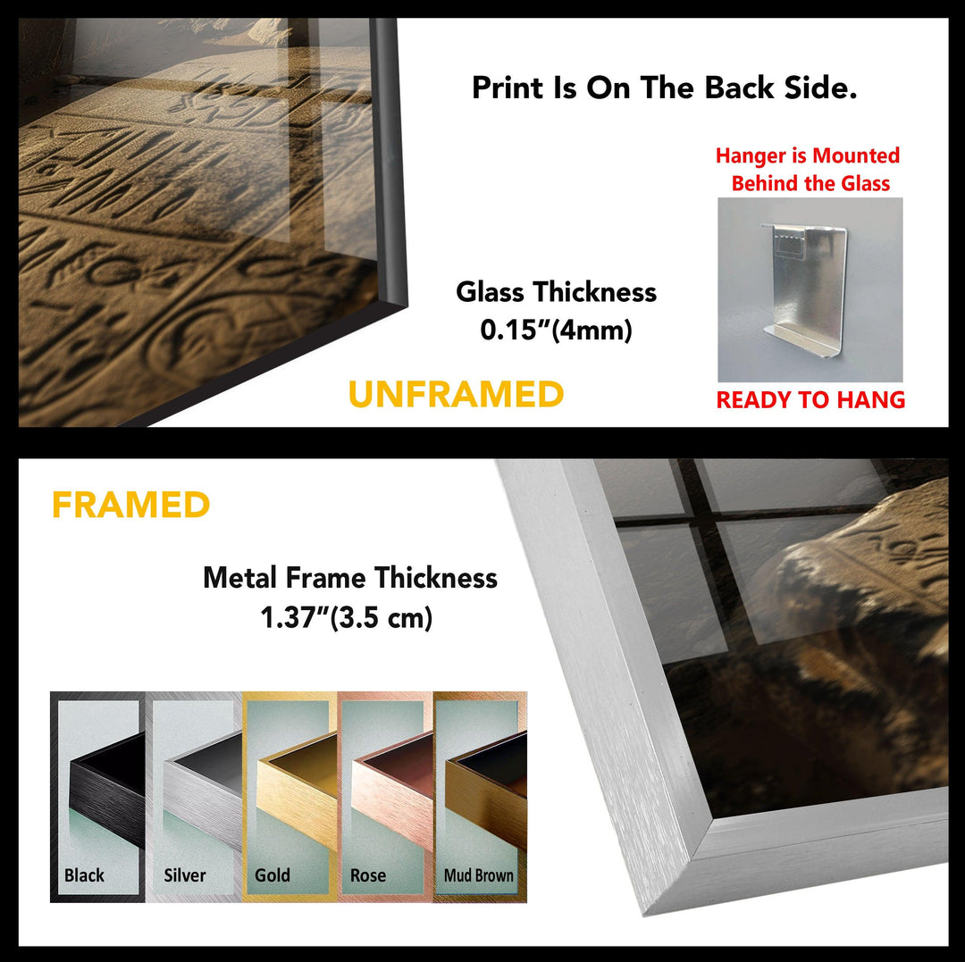 Egyptian Pyramids Glass Wall Art, photo print on glass, prints on glass wall art