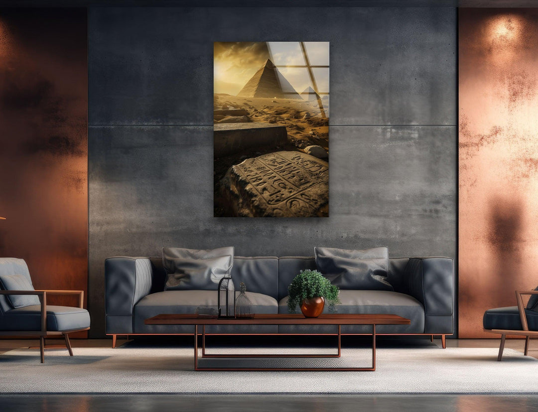 Egyptian Pyramids Glass Wall Art, art glass wall art, glass wall art pictures