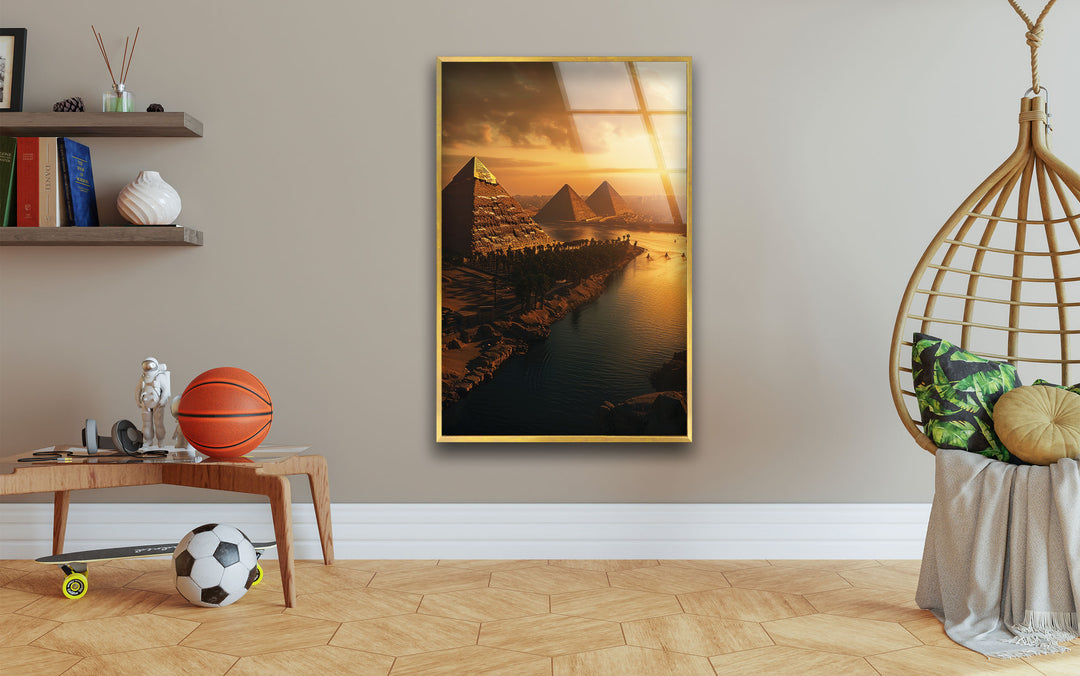 Egyptian Pyramids Glass Wall Art photo print on glass, prints on glass wall art
