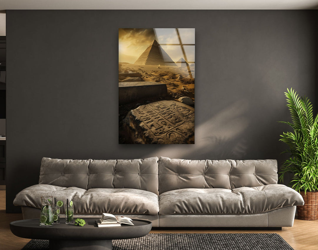 Egyptian Pyramids Glass Wall Art, print picture on glass, Tempered Glass Wall Art