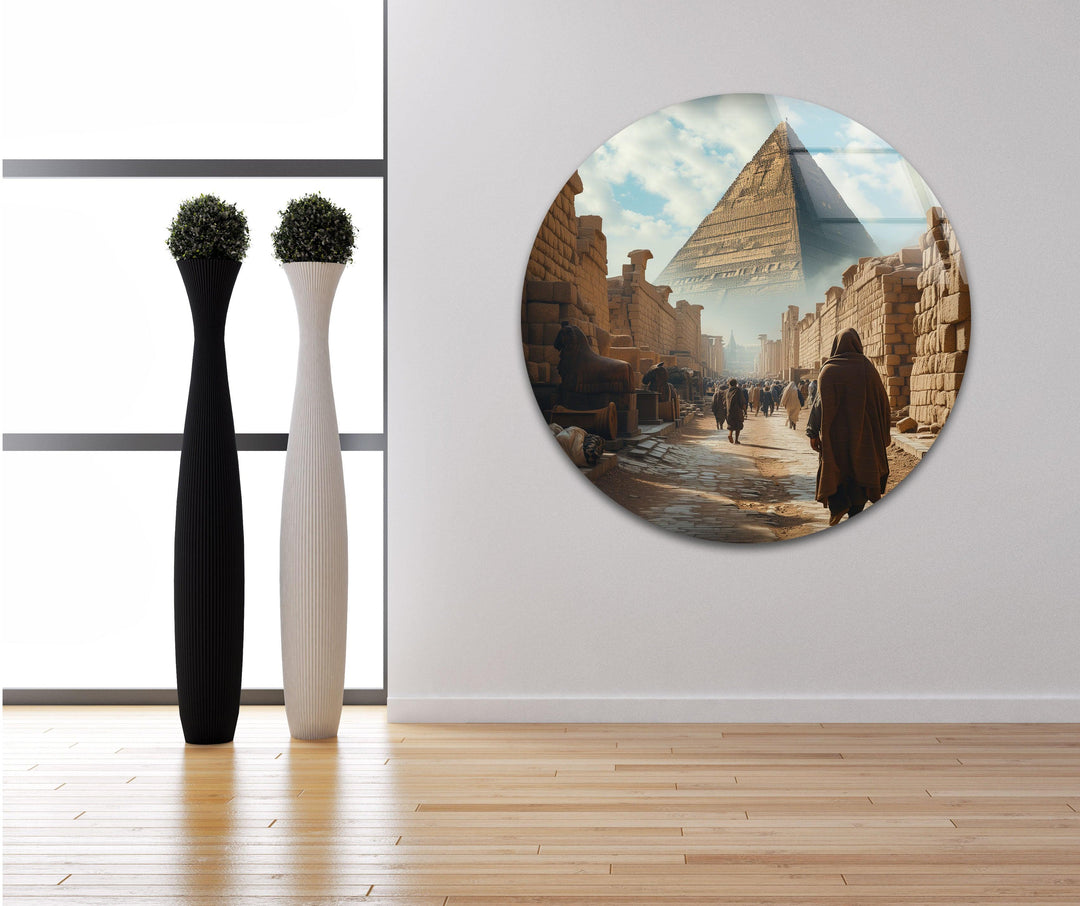 Egypt's Pyramids of Giza Glass Wall Art, glass photo prints, glass picture prints