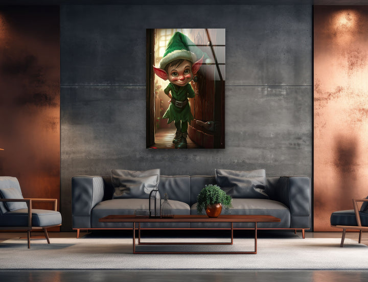 Noel Elf Home Glass Picture Prints Collection