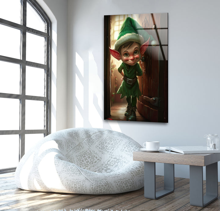 Noel Elf Home Glass Photo Prints